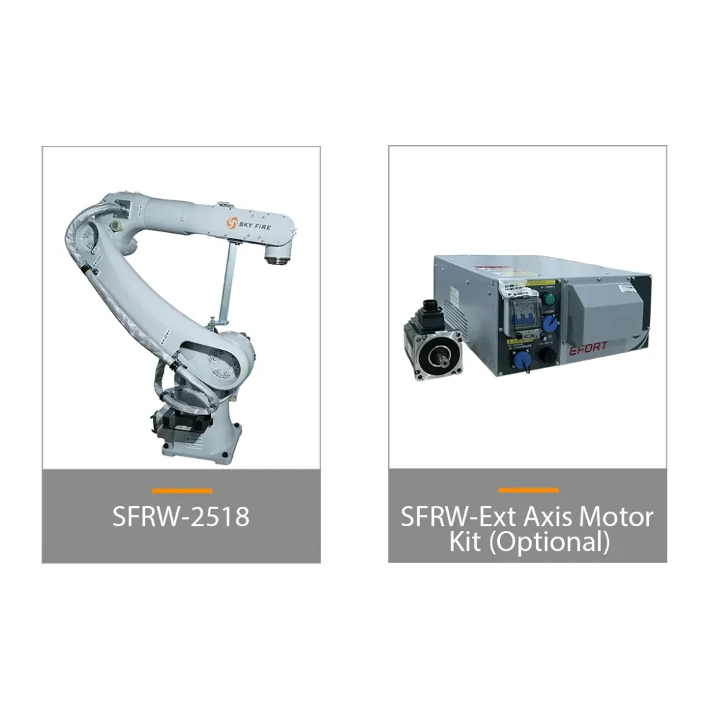 SFRW-2518 Robot pro laserové svařování s vysokou nosností navržený pro vysoce výkonné laserové svařovací hlavy Sky Fire Laser