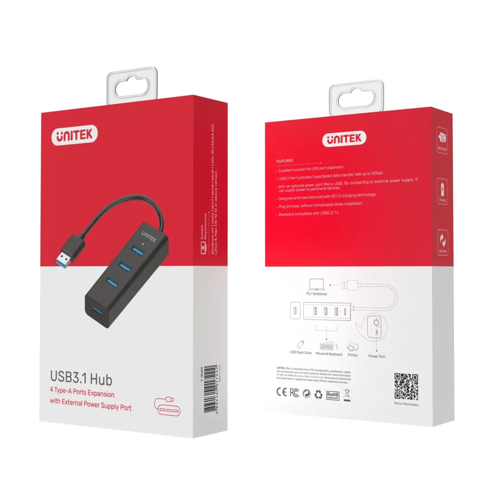 Unitek Y-3089 hub 4x USB 3.0