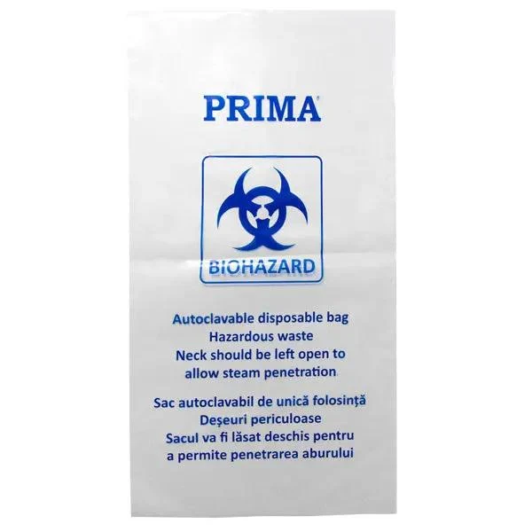 Saci autoclavabili, biohazard, transparenti, 45 L, 20 bucati
