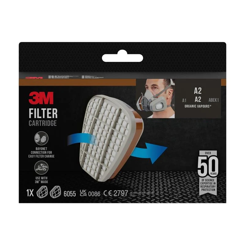 Cartuș cu filtru 3M ™ 6055, A2 Vapori organici