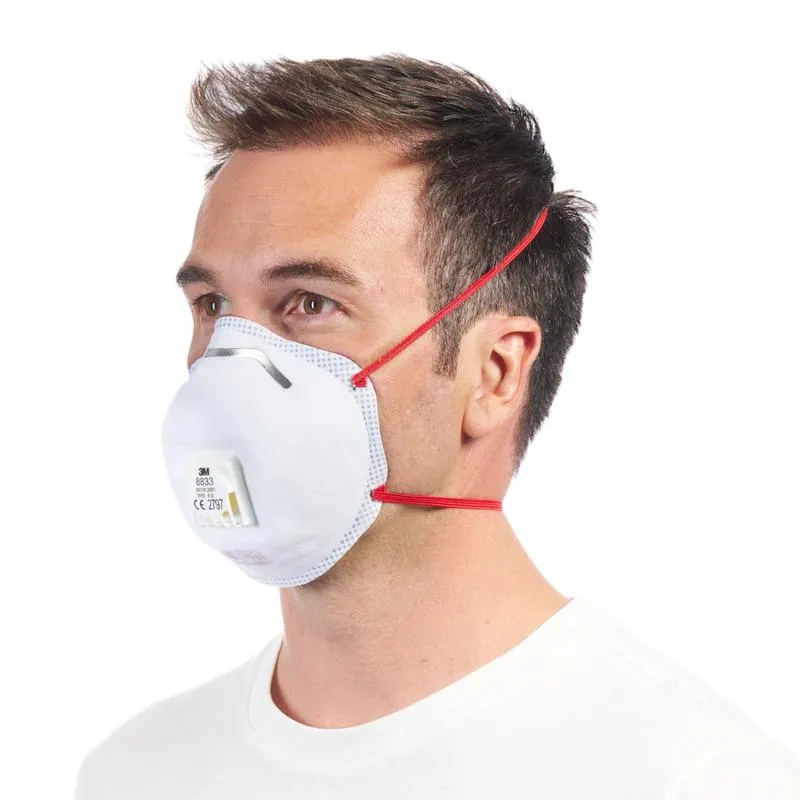 3M ™ Cool Flow ™ Partikelmask 8833, FFP3, med ventil, 2er pack | Pack (1 bit)