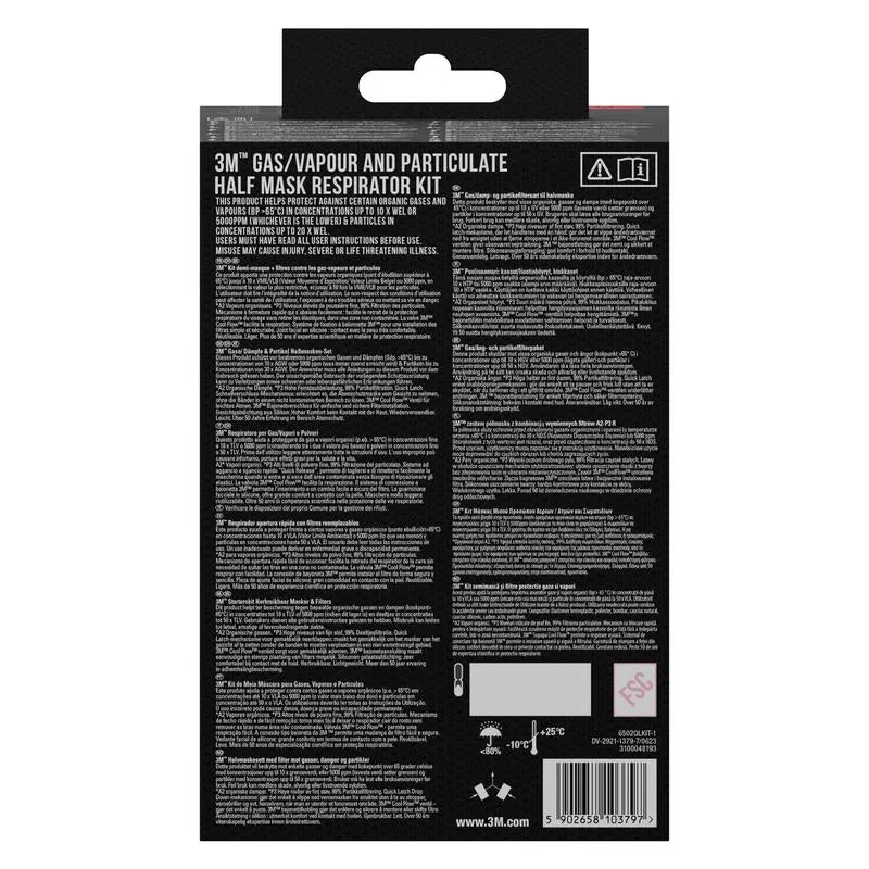 3M ™ Half Masked Housing 6200 Återanvändbara, medelstora | Pack (1 bit)