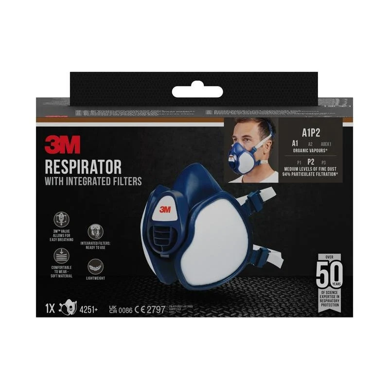 Masca de protecție respiratorie 3M ™ cu filtre integrate