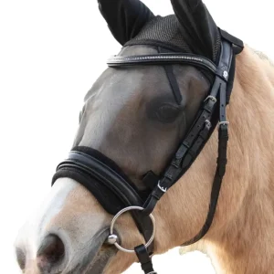 masque anti-mouches pour l'équitation Black X-Full Emergency Whistle