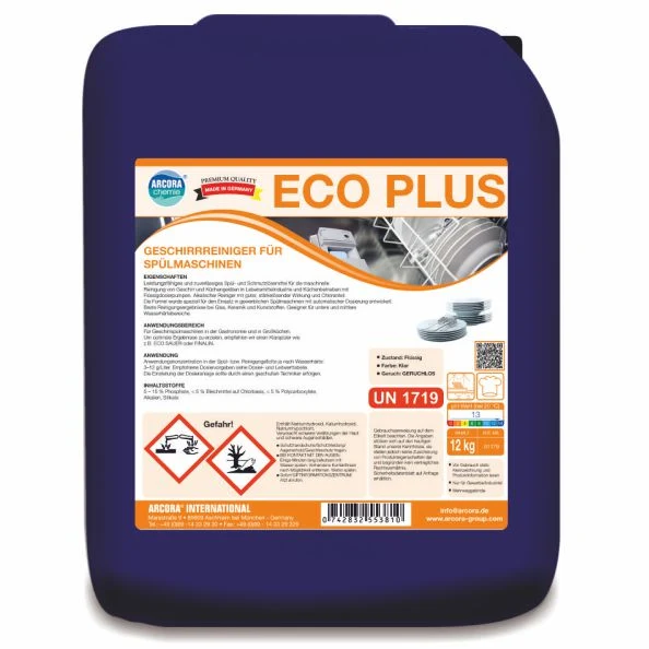 Arcora Eco Plus Cortador de limpeza para máquina de lavar louç | Pacote (12 kg)