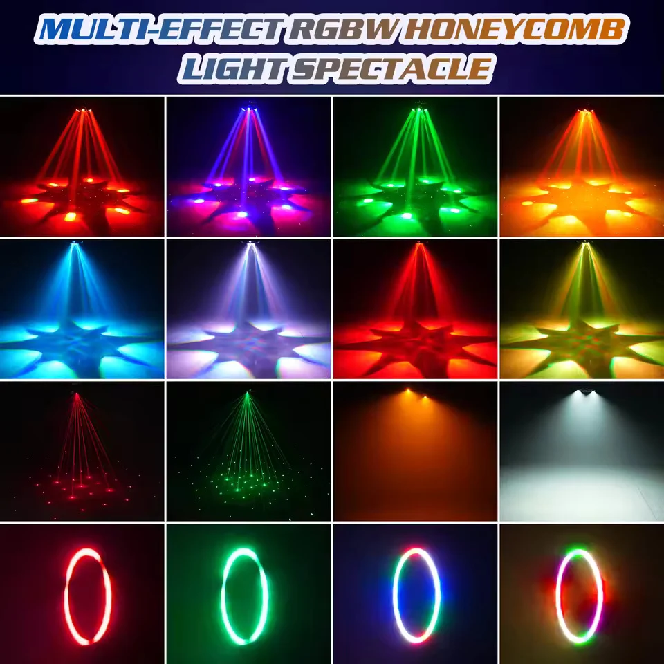 150W 6ramenný RGBW Beam Moving Head s halo efektem, scénické světlo, DMX512, mřížkový paprsek stroboskopický efekt, vhodné...