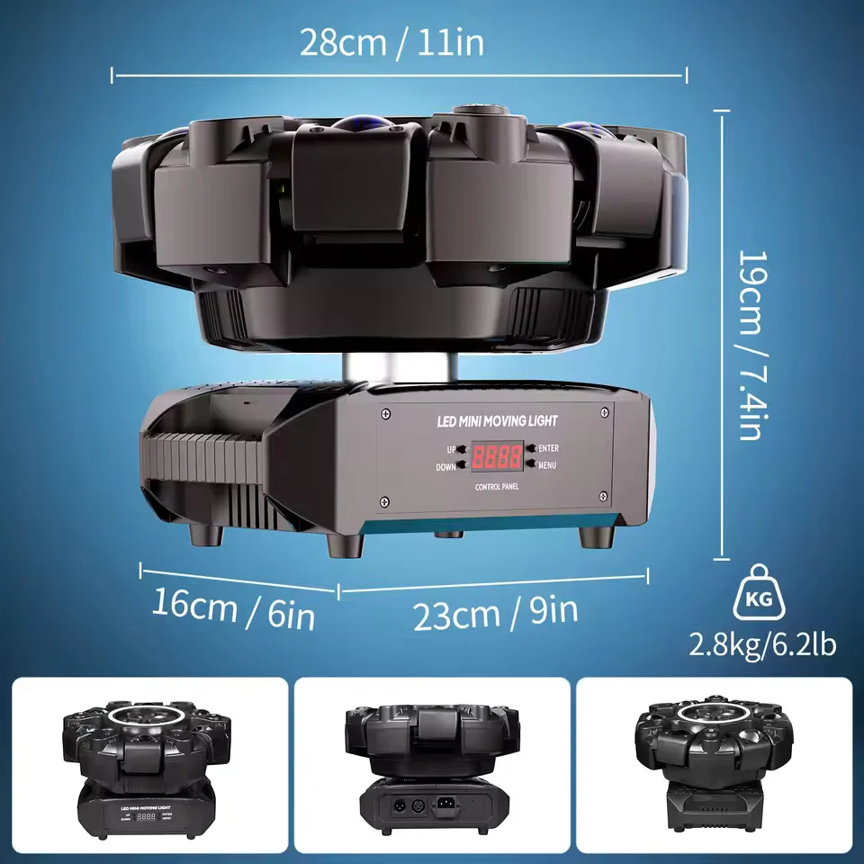 150W 6ramenný RGBW Beam Moving Head s halo efektem, scénické světlo, DMX512, mřížkový paprsek stroboskopický efekt, vhodné...