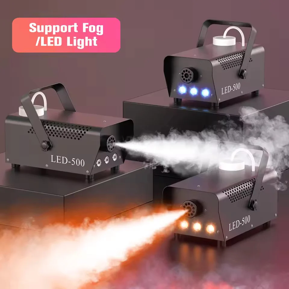 500W mlhový stroj, RGB tříbarevné LED míchací mlhové světlo, s dálkovým ovládáním, vhodný pro DJ, diskotéky, párty, Hallow...