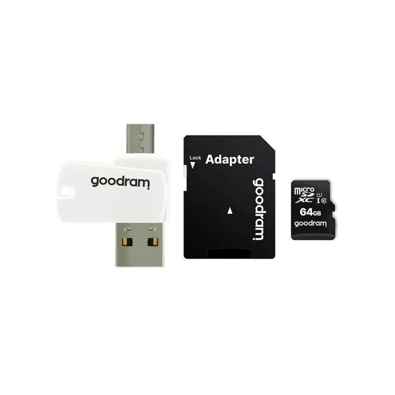 Goodram All One M1A4 - paměťová karta microSD 64GB 100 MB/s class 10 + adaptér + čtečka OTG