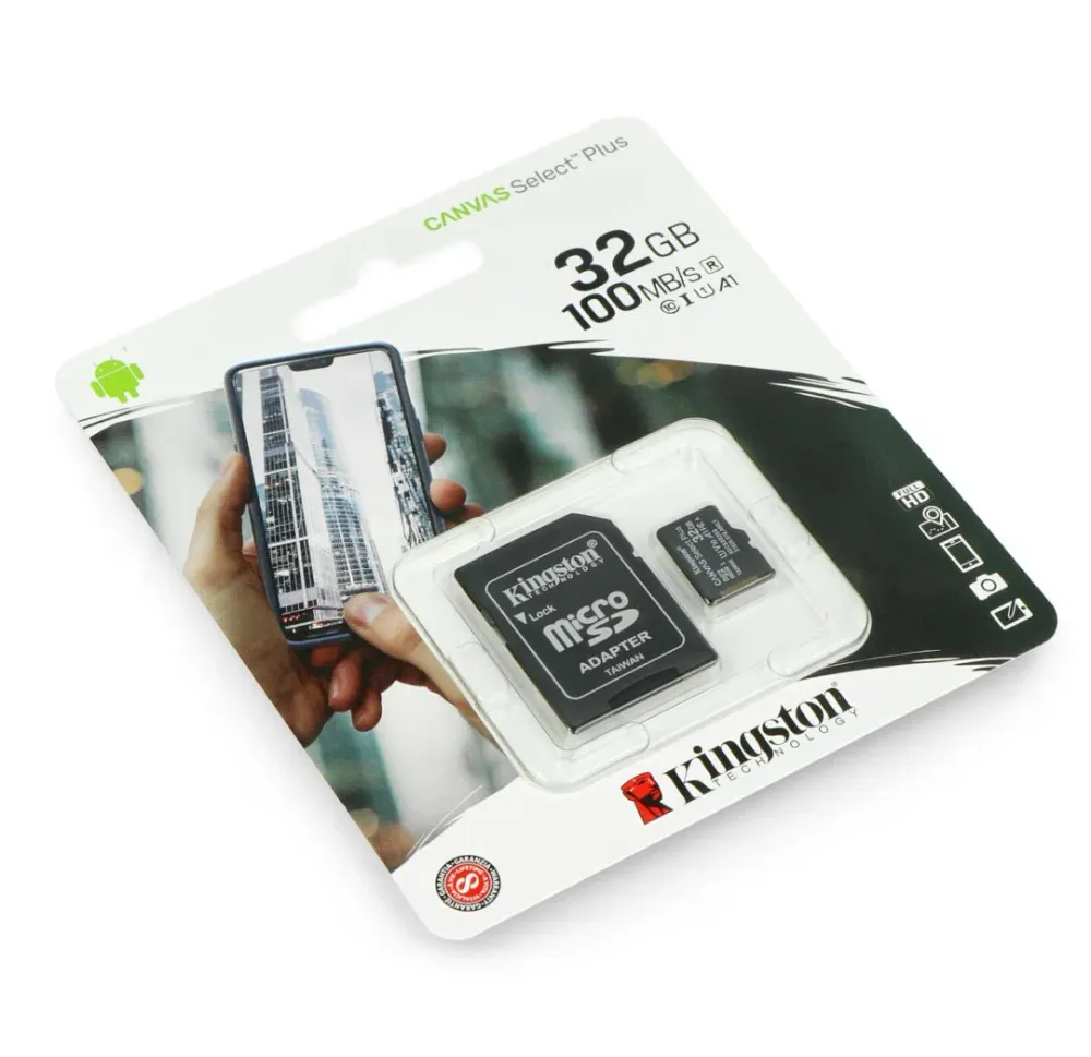 Paměťová karta Kingston Canvas Select Plus microSDHC 32 GB 100 MB/s UHS-I třídy 10 s adaptérem