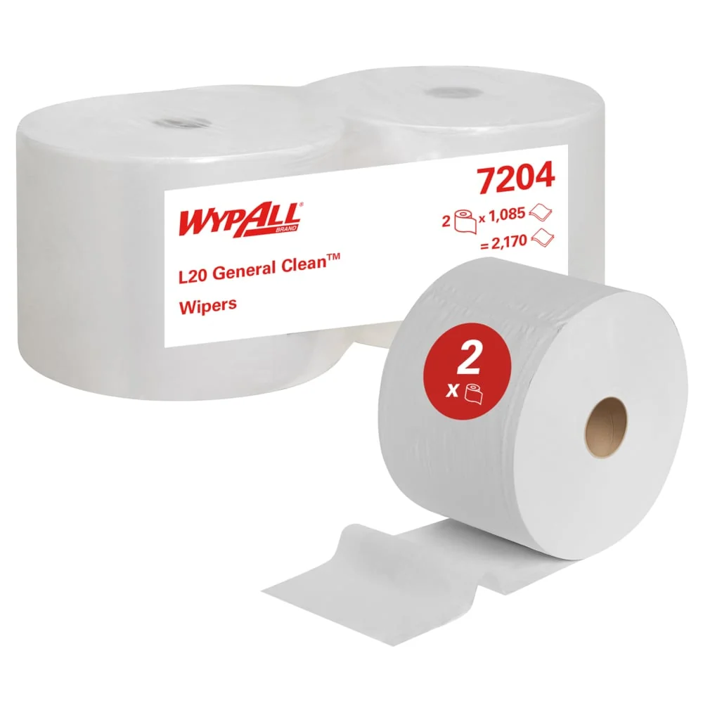 Wypall® L20 GenRAL Unstained - Grand Roll / White - 2 Rolls X 1085 Sheets | Cardboard (2 rolls)