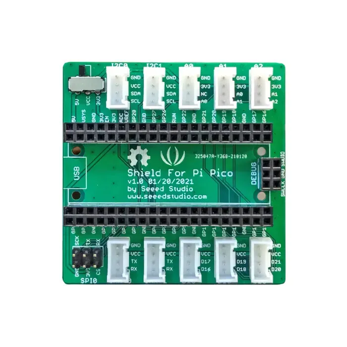 Seeed Studio Grove Shield pro Pi Pico se samičími konektory