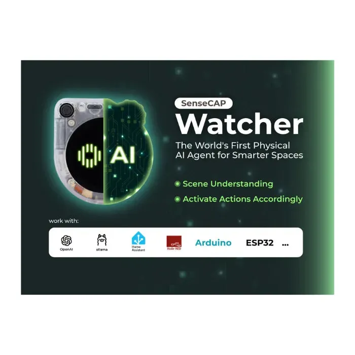 Seeed Studio SenseCAP Watcher W1 Průhledné pouzdro Fyzický AI agent