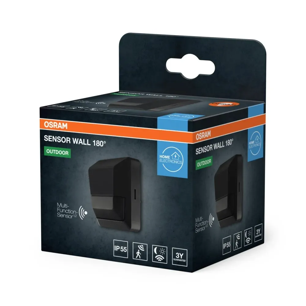 Nástěnný senzor 180° IP55 tmavě šedé