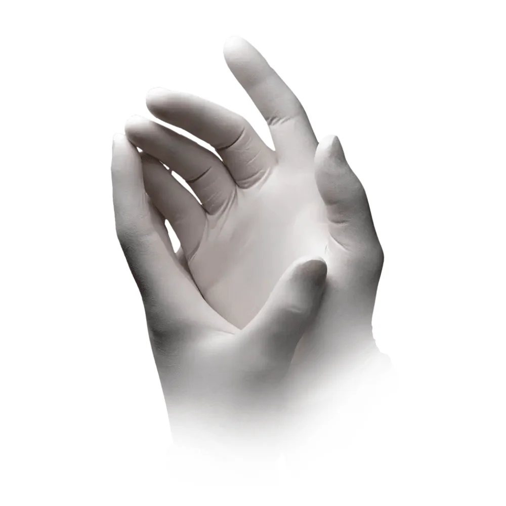 AMPri BASIC-PLUS Latexhandschuhe puderfrei, weiß | Box (100 Stück) Xs