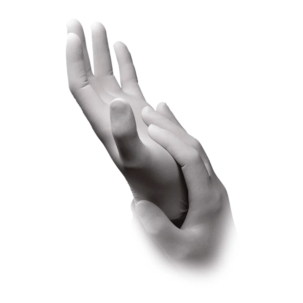 AMPri BASIC-TOUCH Latexhandschuhe puderfrei, weiß | Box (100 Stück) Xs
