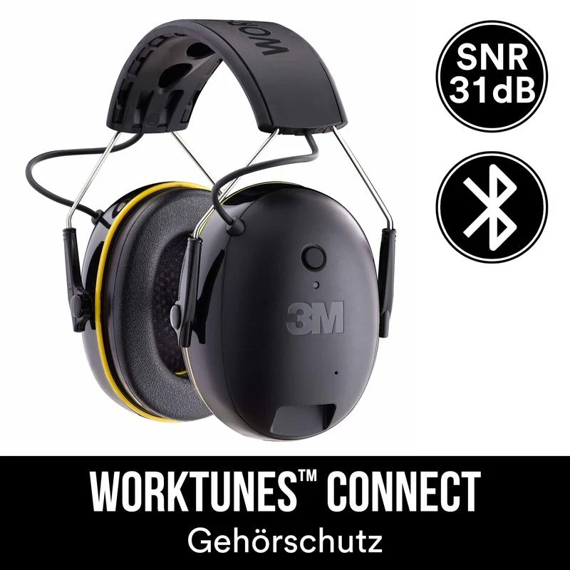 3M ™ WorkTunes ™ Connect Capsule Hearing Protection 90543E, Bluetooth®, SNR Value 31 DB, Black | Pack (1 bit)