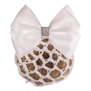 rete per capelli con fiocco glitter White Taglia unica