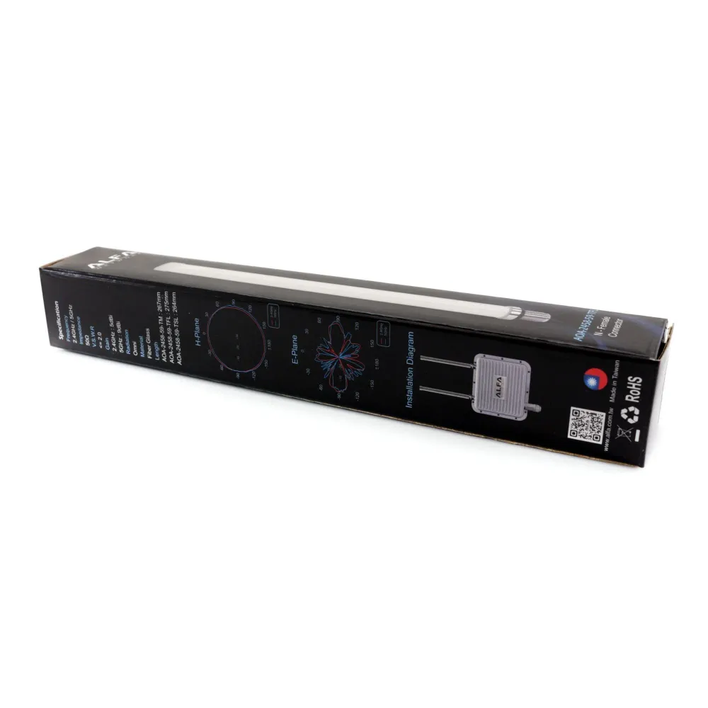 Anténa Alfa DualBand Omni 5 / 9dBi RP-SMA samec AOA-2458-59-TSL