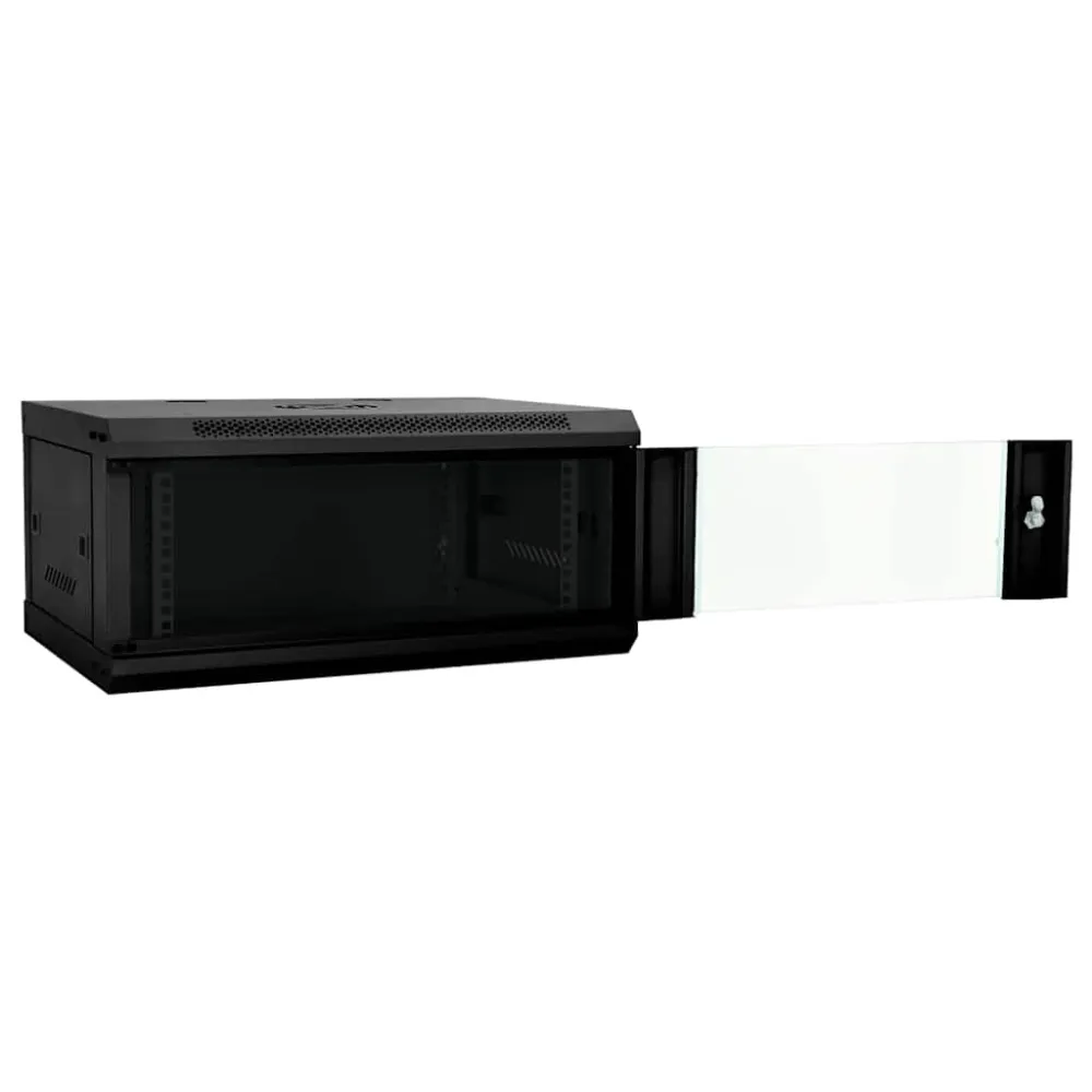 Síťový Kabinet S Úložištěm Černá 60 X 35 X 28 Cm Ocel