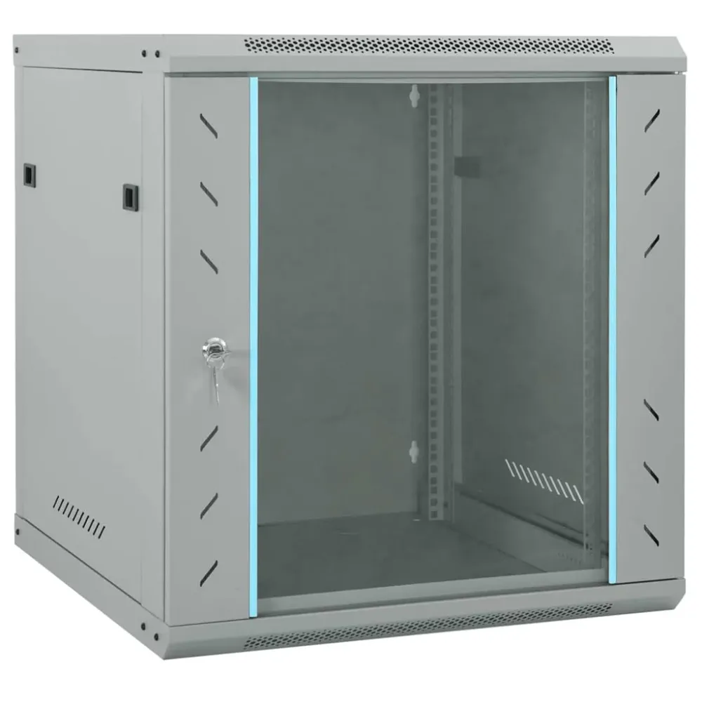 Síťový Kabinet S Úložištěm Šedá 60 X 60 X 65 Cm Ocel