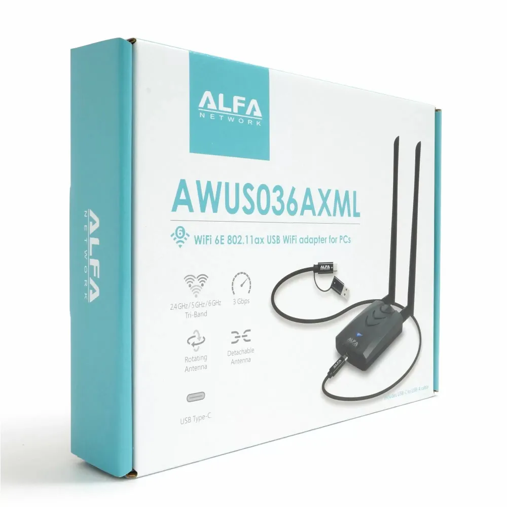 Alfa AWUS036AXML USB TYP C Wi-Fi adaptér