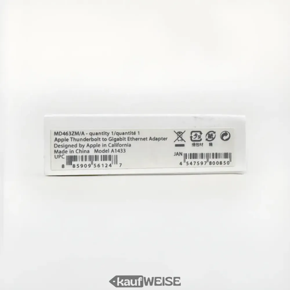 Adaptér Apple Thunderbolt na Gigabit Ethernet A1433 – originál