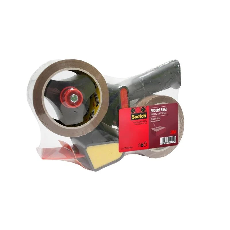 Abroller mit Pistolengriff + Scotch® Verpackungsklebeband für einen sicheren Verschluss, Braun, 50 mm x 66 m, 1 Dispenser...