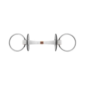 Nathe Filetto snodato 20 mm con imboccatura flessibile Mullen, collegamento centrale rame (anello da 70 mm) No Color 135 mm