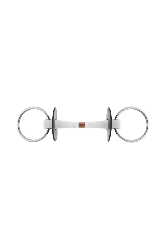 Nathe Filetto snodato 20 mm con imboccatura flessibile Mullen, collegamento centrale rame (anello da 70 mm) No Color 135 mm