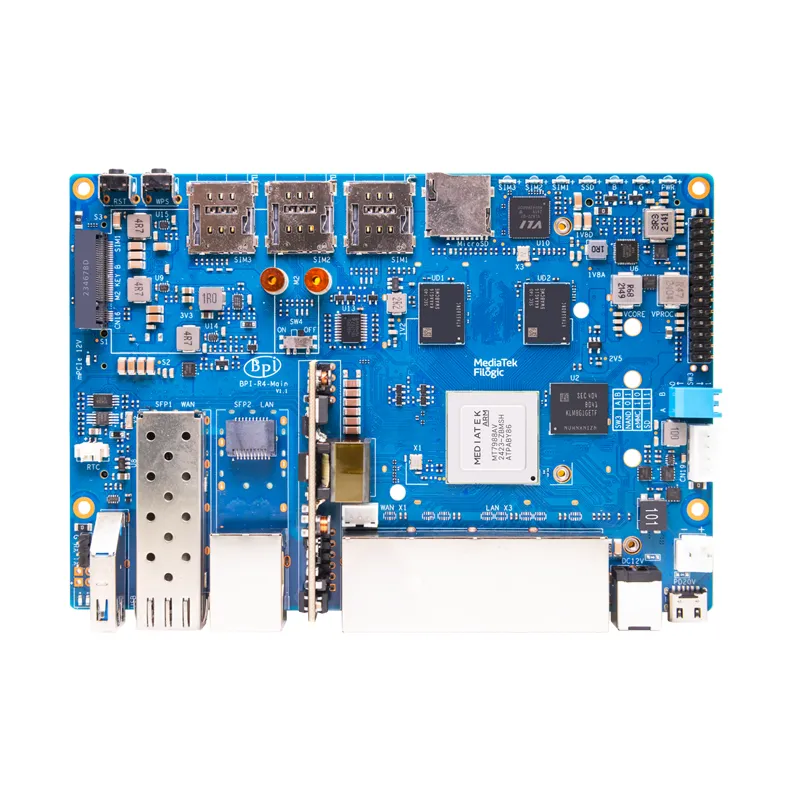 Banana Pi BPI-R4-4P (PoE) | MT7988A | 4GB Routerová deska