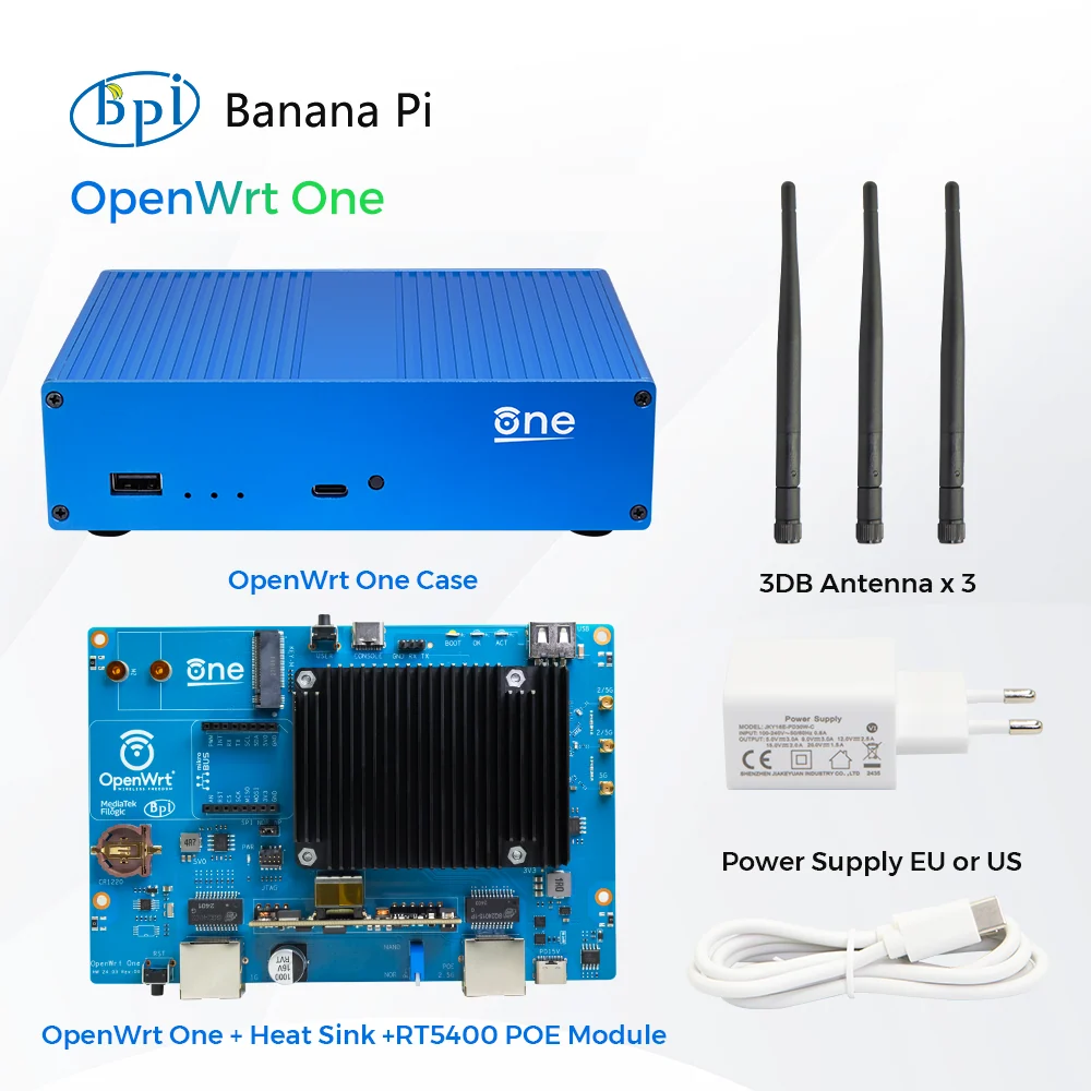 Banana Pi OpenWrt One Kompletní sada | MT7981B | Wi-Fi 6 Router