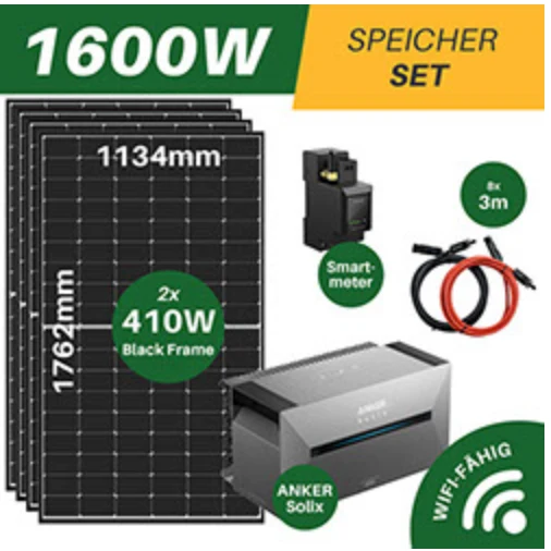 BALKONOVÉ ELEKTRÁRNY 1600W vč. AKUMULACE vč. dopravy, 4x420W solární moduly
