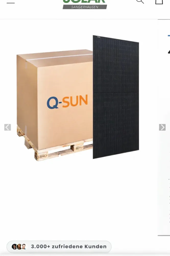 Q-SUN 455W Solarmodul Sklo/Sklo/Bifaciální FULLBLACK