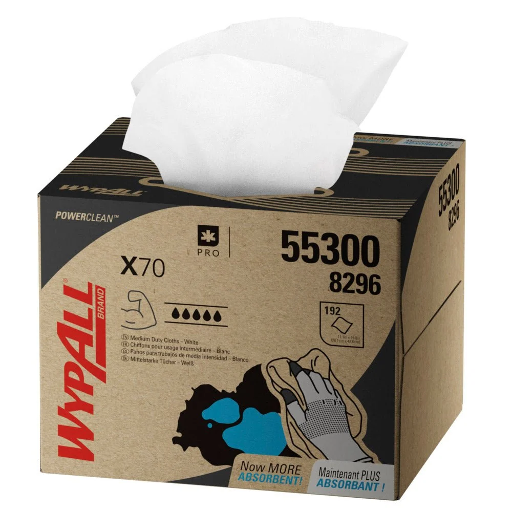 Wypall® X70 PowerClean - Brag ™ Box / White - 1 Brag Box X 200 Sheets | Pap (1 boks)