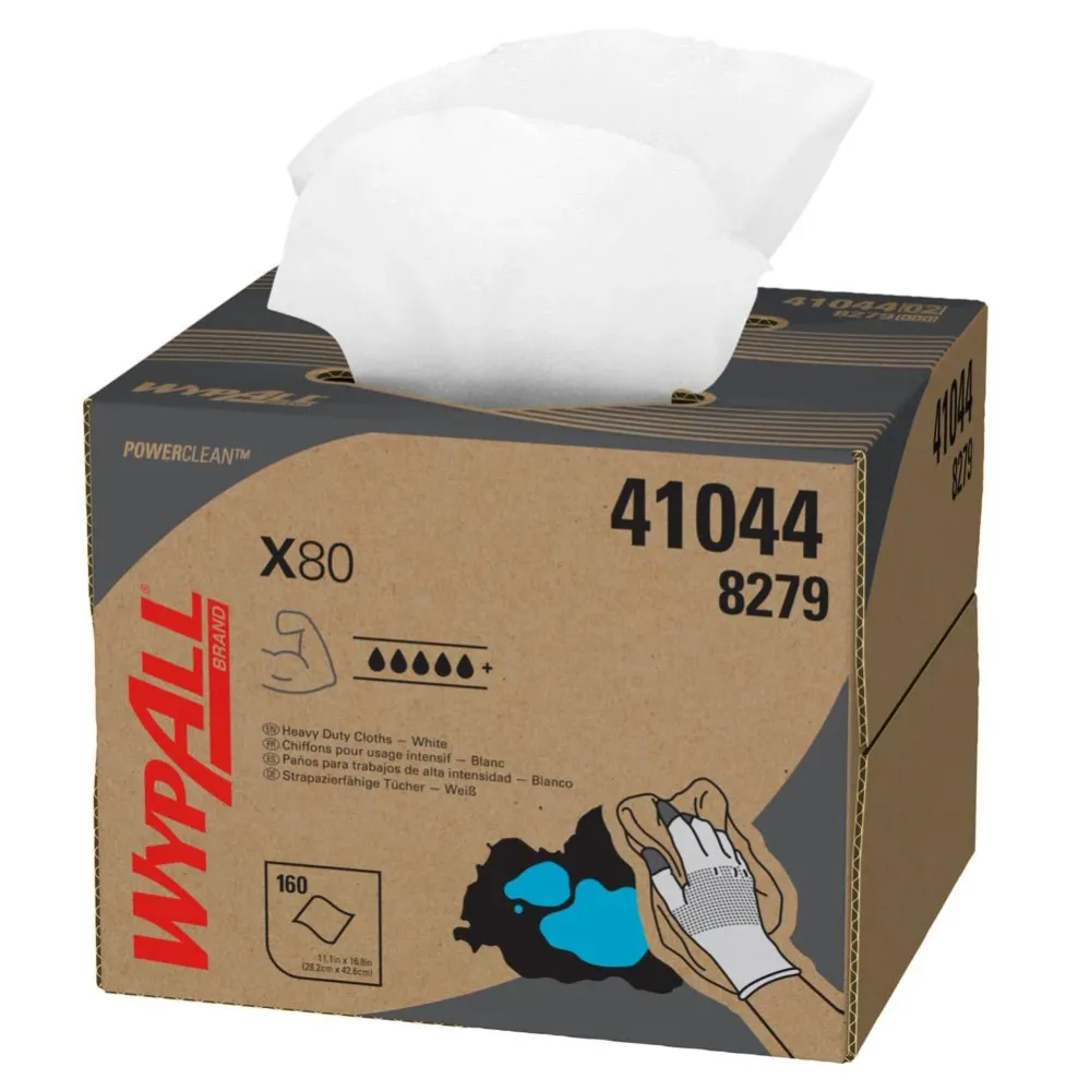 WYPALL® x80 PowerClean - Brag ™ Box / White - 1 Brag Box X 160 Sheets | Pap (1 boks)