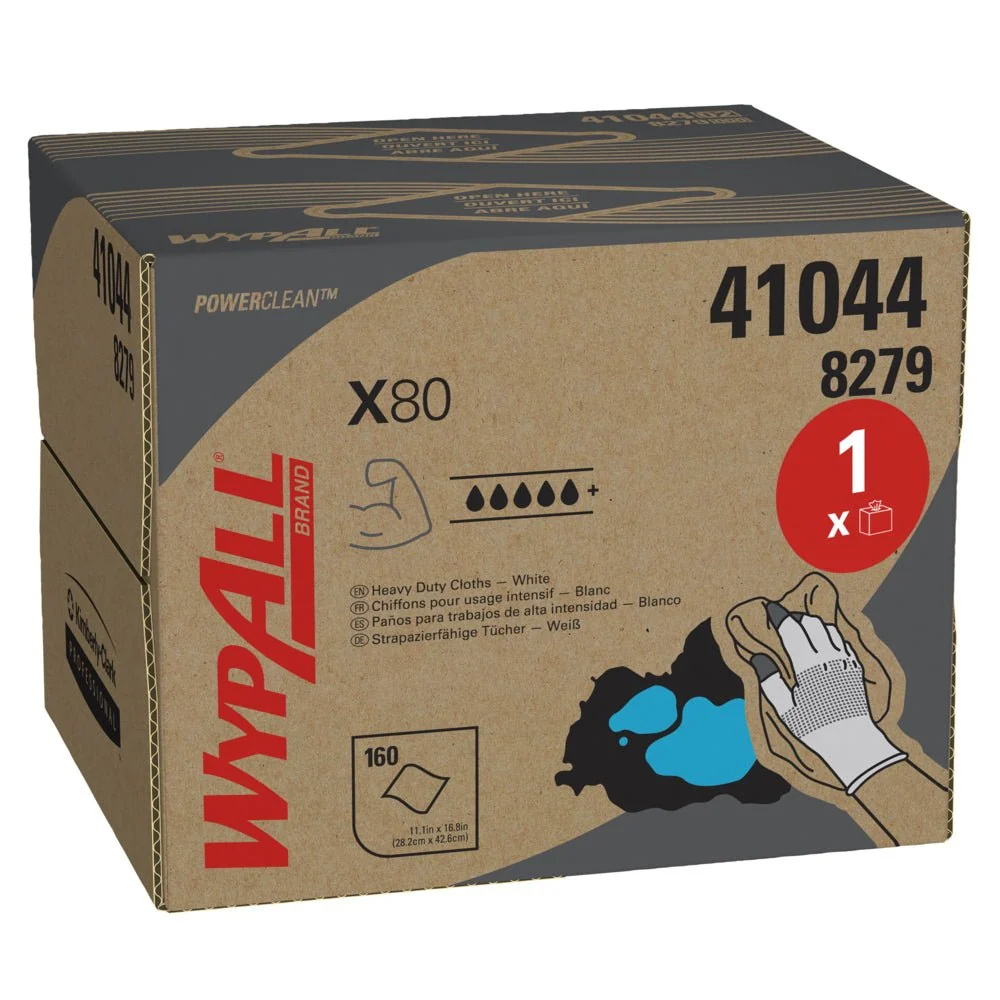 WYPALL® x80 PowerClean - Brag ™ Box / White - 1 Brag Box X 160 Sheets | Pap (1 boks)