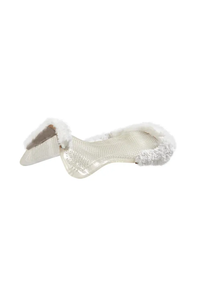 Żelowa podkładka antypoślizgowa Retro Pony z owczą skórą półwycięcie Transparent/White L