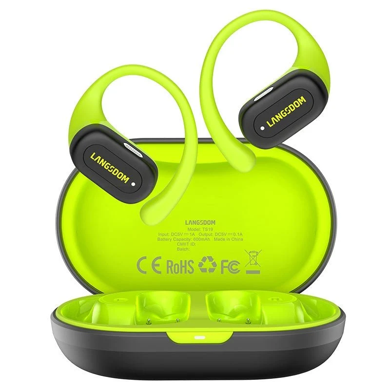 Langsdom TS19 Bluetooth náhlavní sluchátka s potlačením šumu (černá/zelená)