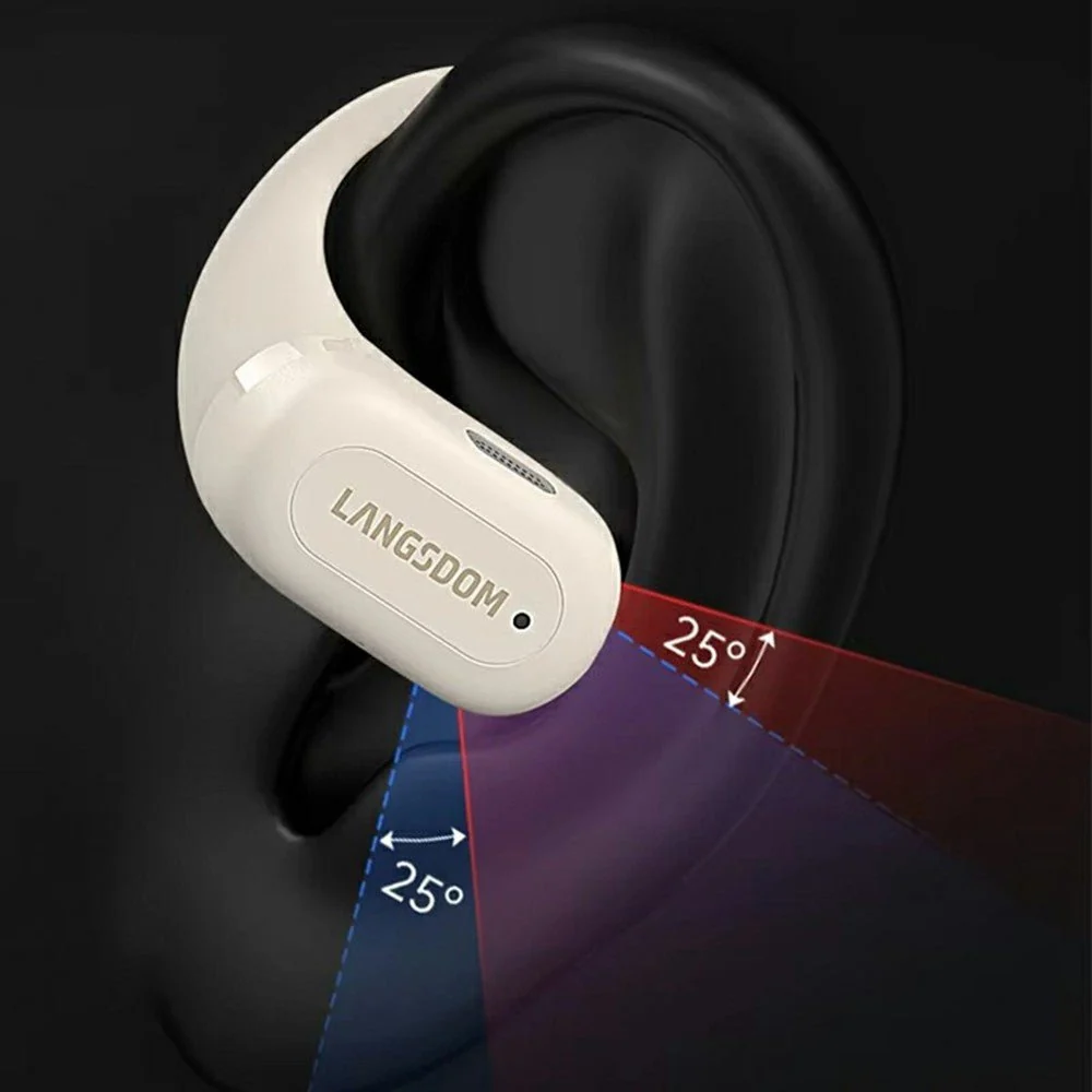 LANGSDOM TS19 sportovní bezdrátová sluchátka BT s háčkem na ucho vodotěsná (černá)