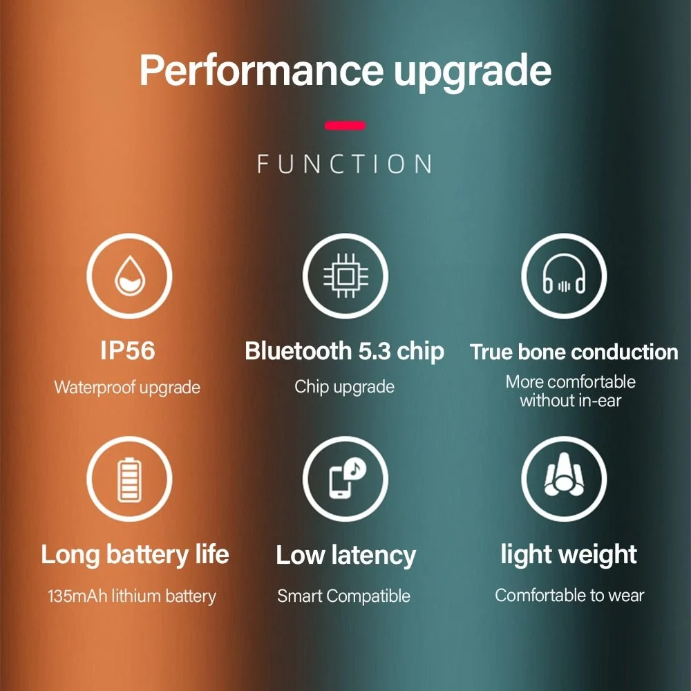 Lenovo X3 Pro sluchátka s kostní vodivostí Bluetooth 5.3 s mikrofonem (černá)