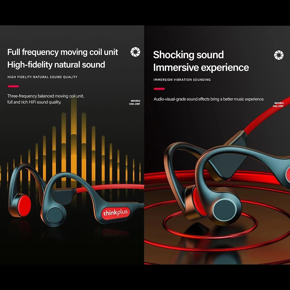 Lenovo X3 Pro sluchátka s kostní vodivostí Bluetooth 5.3 s mikrofonem (černá)