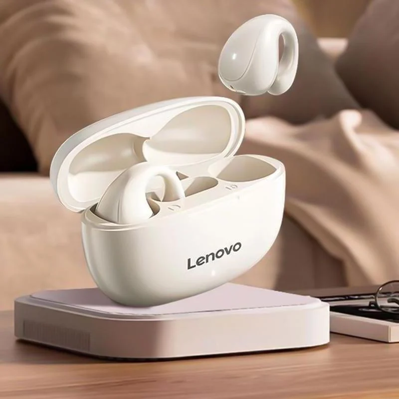 Lenovo TC3403 otevřená sluchátka TWS s klipem na ucho ENC Bluetooth 5.3 (bílá)