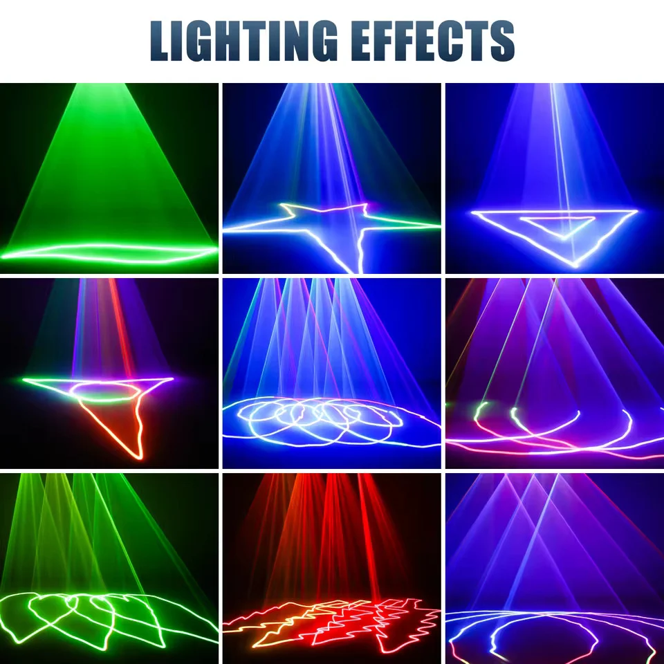 Laserový pódiový projektor s RGB laserovým skenováním světelnými paprskovými efekty, LED vnitřní osvětlení pro pódium – id...