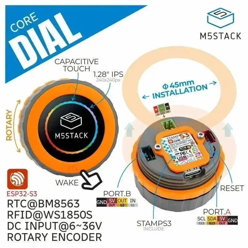 M5Stack M5Dial - chytrý otočný knoflík ESP32-S3