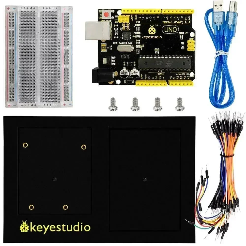 KeyeStudio Arduino UNO R3 deska +400 děr průhledný breadboard