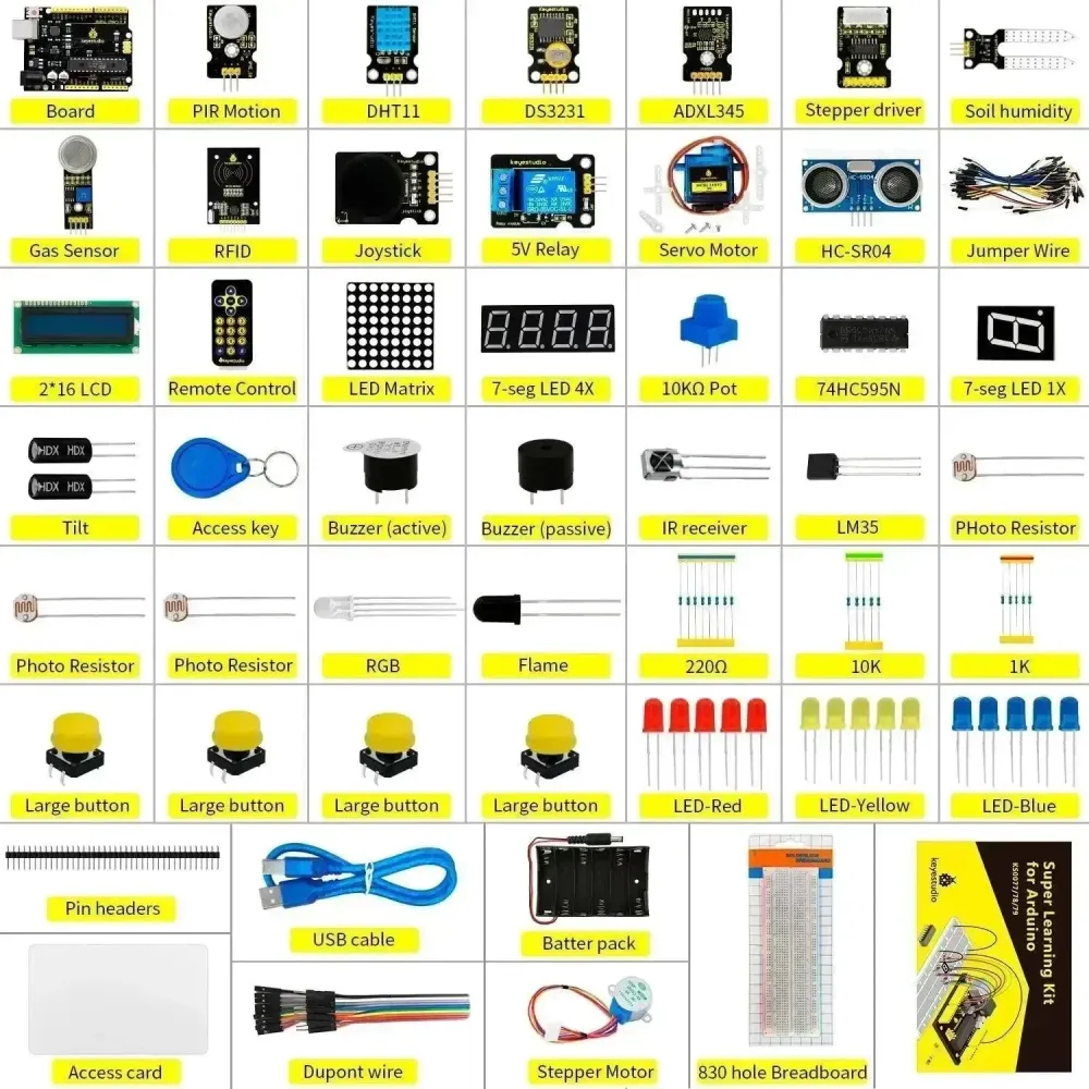 Výuková sada KeyeStudio Super Starter pro Arduino s deskou UNO R3