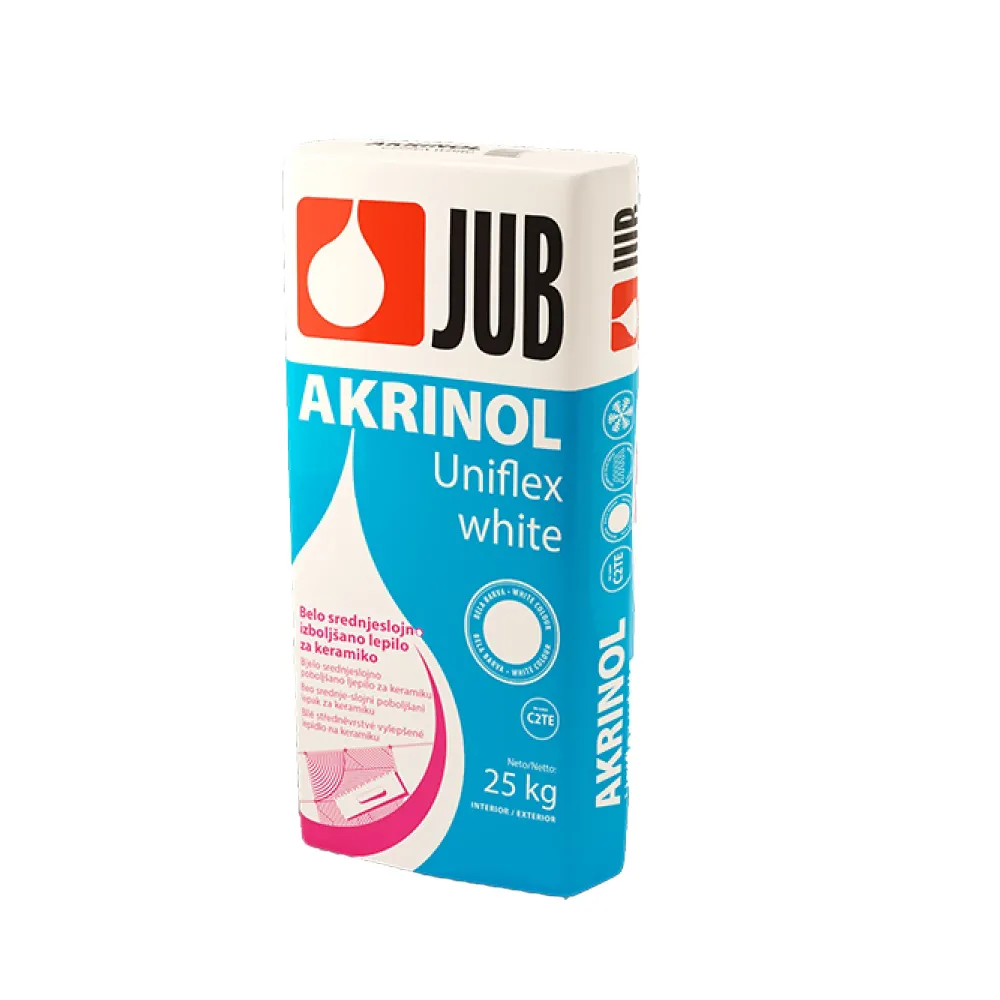 JUB AKRINOL Uniflex white Bílé středněvrstvé lepidlo na keramiku