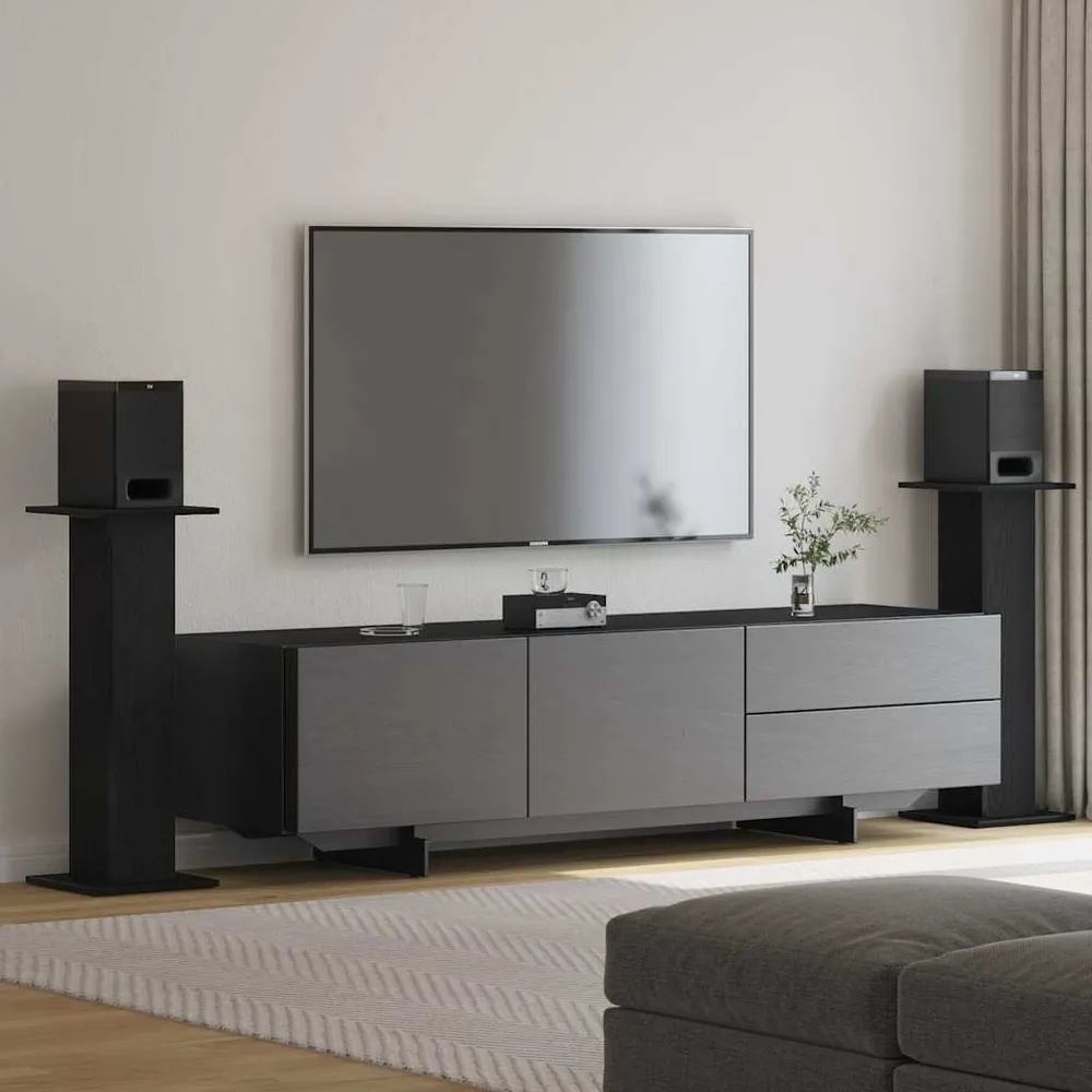 Stojany Na Reproduktory 2 Pcs Černý Dub 30 X 30 X 80 Cm