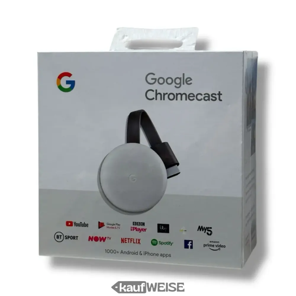 Google Chromecast 3rd Gen. Dongle | Full HD 1080p Streaming Stick | WiFi HDMI
